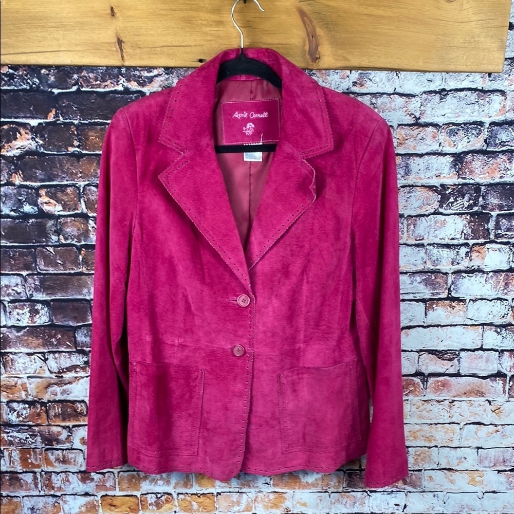 April Cornell Raspberry Pink Two-Button Blazer - Picture 3 of 14